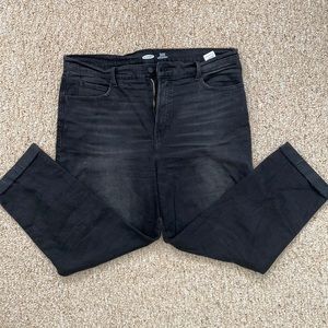 Old Navy Jeans: Black Sky-Hi Straight - Extra High Rise